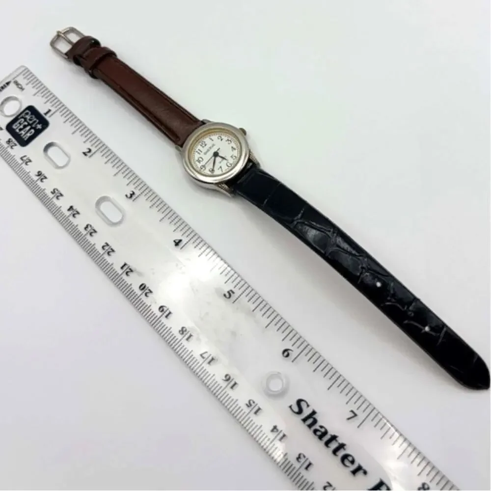 Silver & Brown Swerve Watch